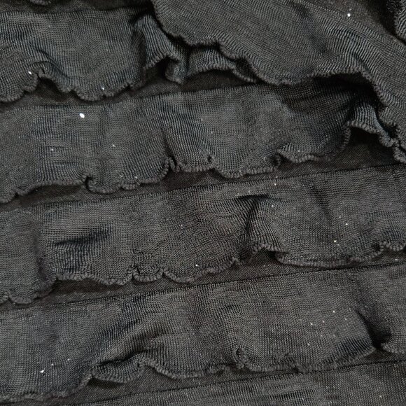 Maggie Barnes for Catherines Black Ruffled Shimmering Top Evening Party - Picture 5 of 7